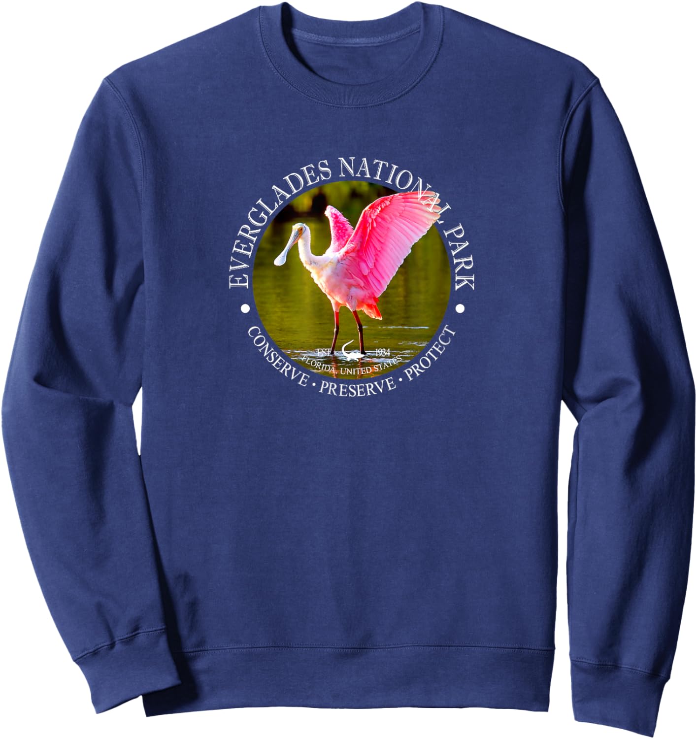 Everglades National Park for Spoonbill Lovers Sweatshirt - Sweatshirt | Navy
