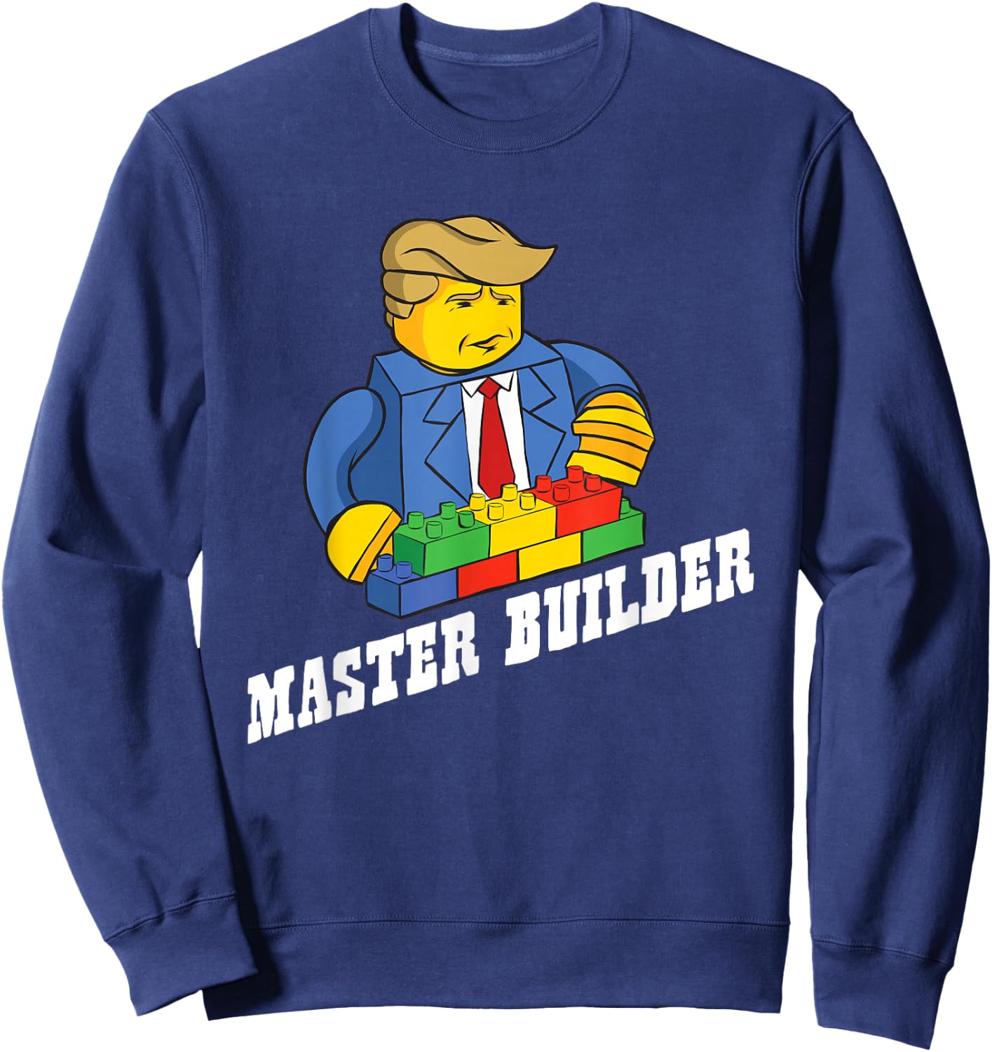 Funny Master Builder Building Blocks Gift Men Women Youth Sweatshirt - Sweatshirt | Navy