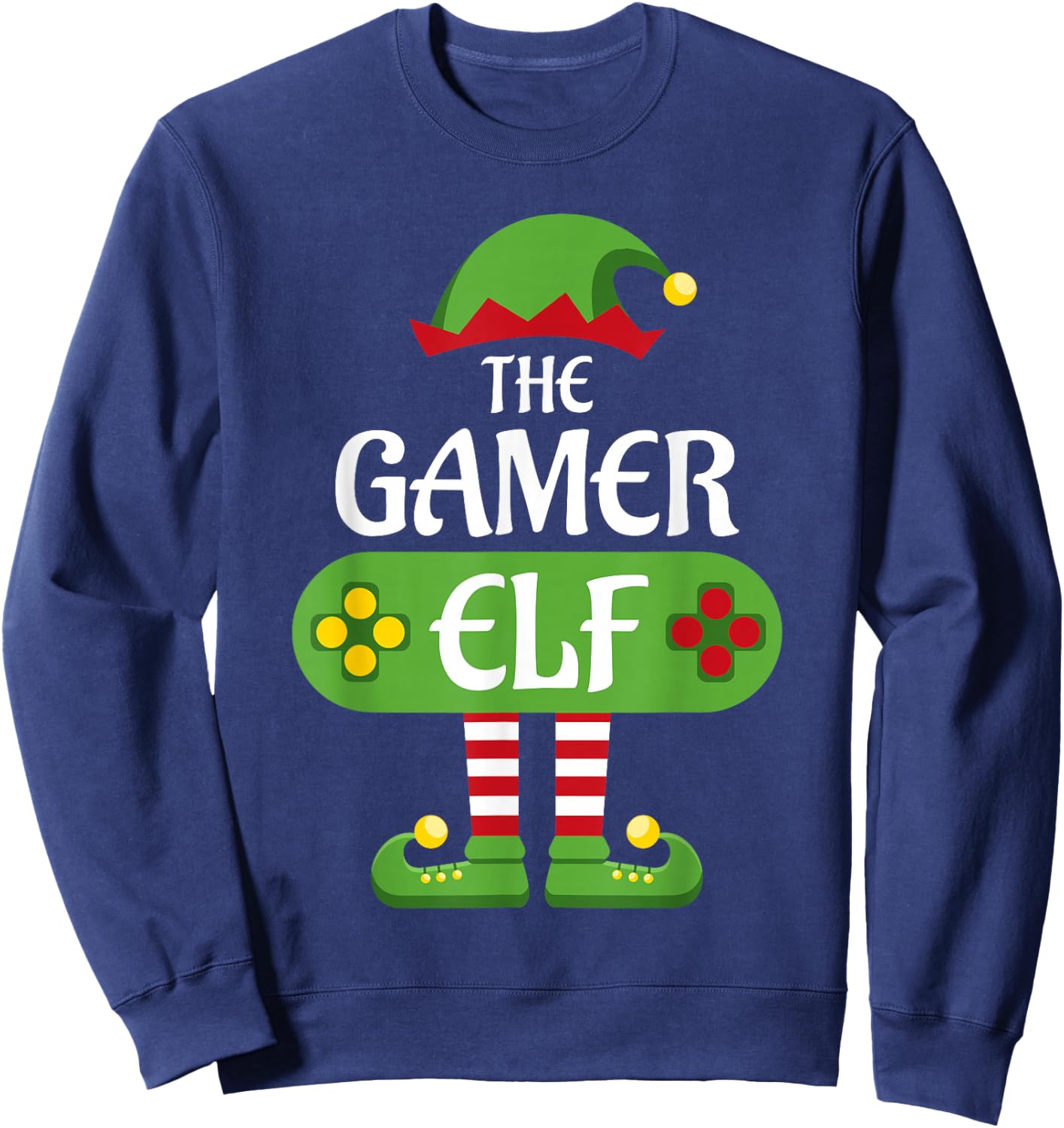 Gamer Elf Christmas Matching Group Family Sweatshirt - Sweatshirt | Navy