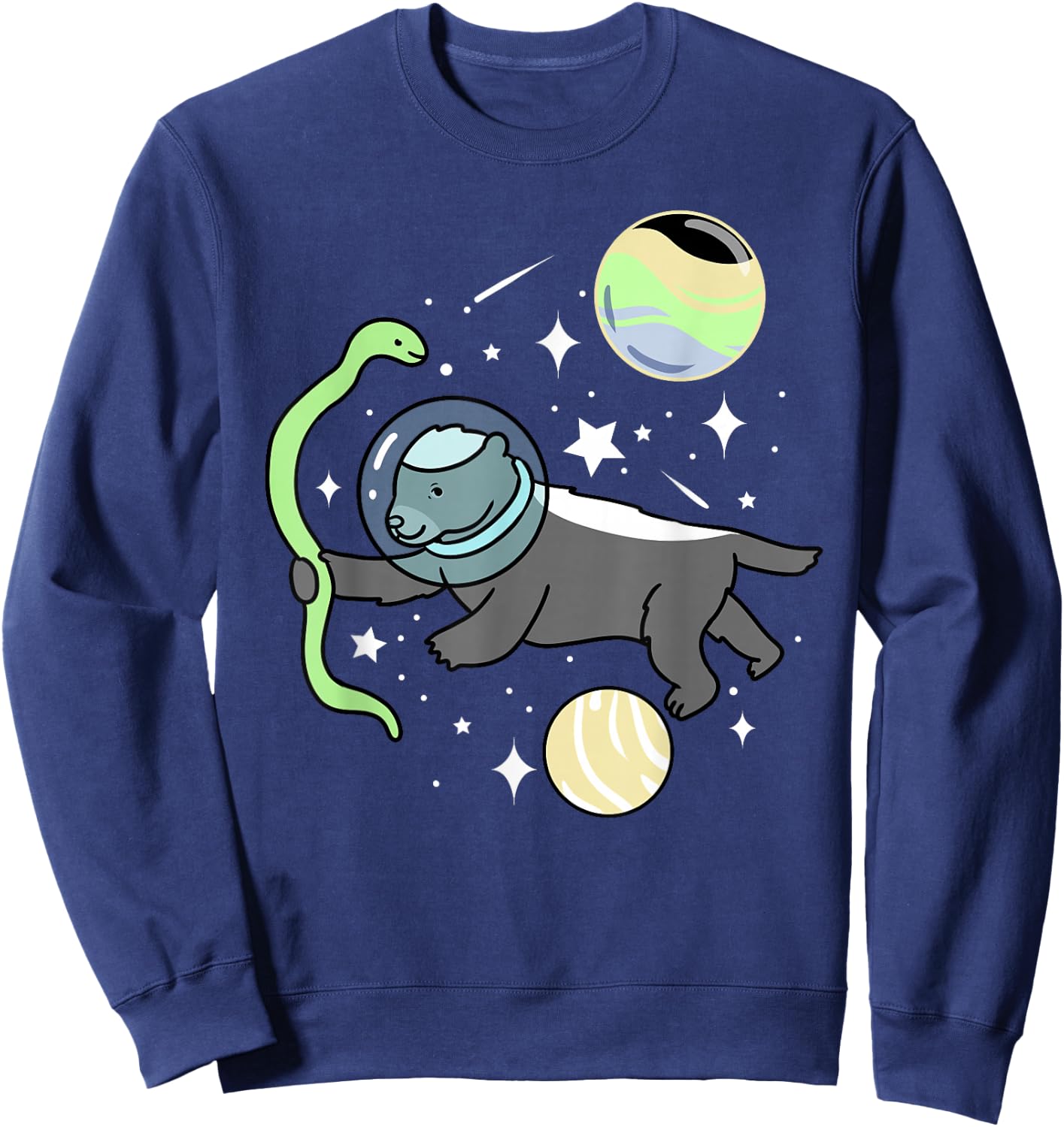 Honey Badger Astronaut Cassgender Sweatshirt - Sweatshirt | Navy