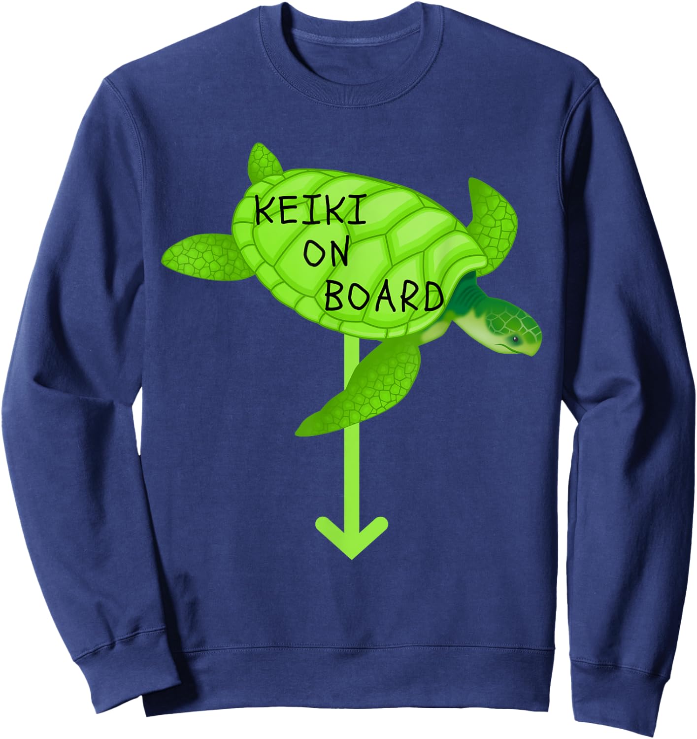Keiki on Board Turtle Hawaii Hawaiian Pregnancy Ohana Sweatshirt - Sweatshirt | Navy