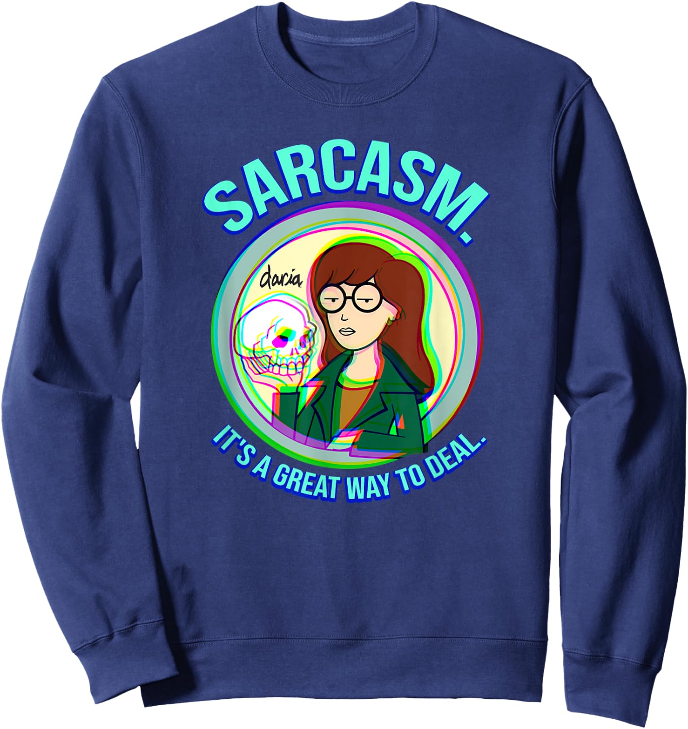 Mademark x Daria - Sarcasm. It's a Great Way to Deal Sweatshirt - Sweatshirt | Navy