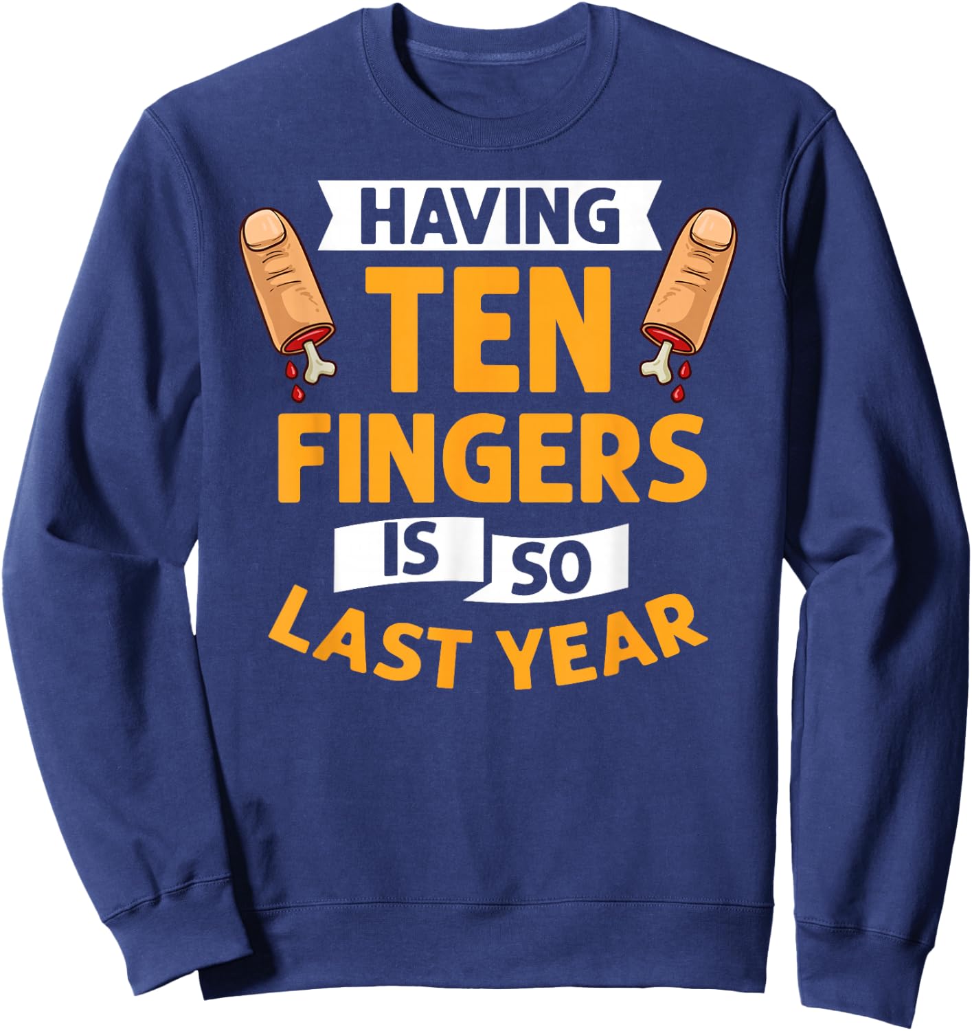 Missing Finger Prosthetic Amputation Recovery Sweatshirt - Sweatshirt | Navy