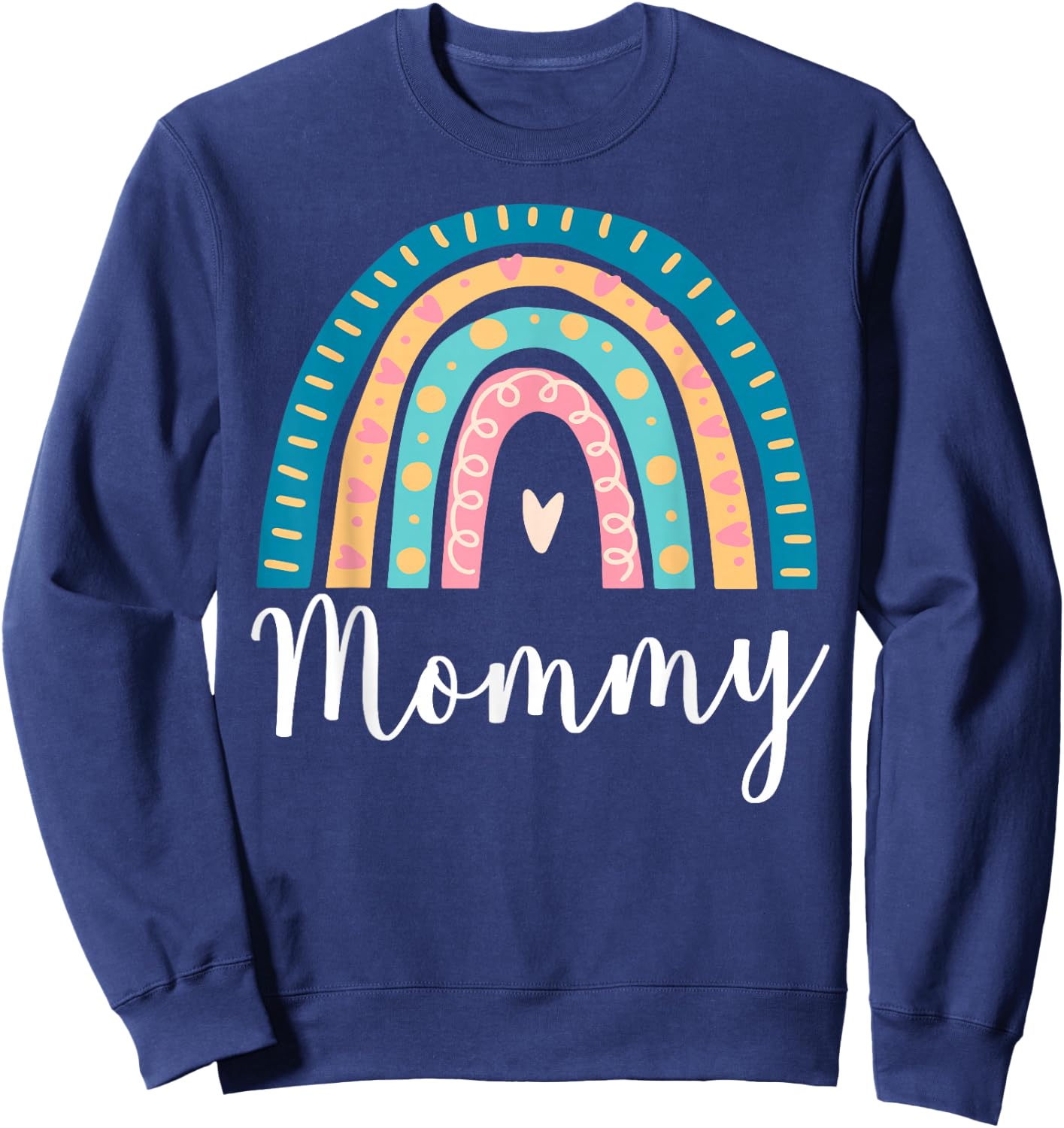 Mommy Rainbow Gifts Mom Family Matching Birthday Sweatshirt - Sweatshirt | Navy