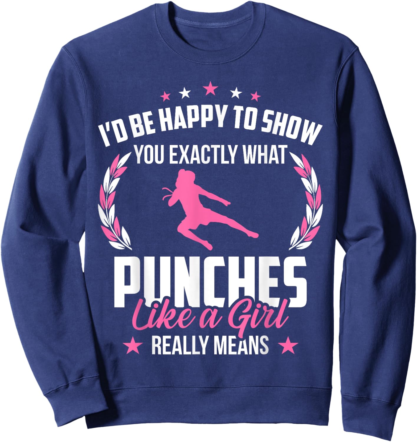 Muay Thai Kickboxing Thaiboxing Girl Sweatshirt - Sweatshirt | Navy