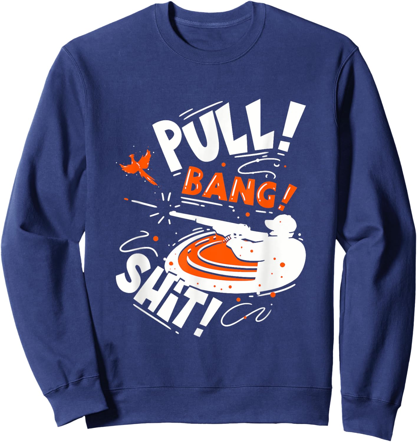 Skeet Shooting Trap Shooter Clay Disc Dad Sweatshirt - Sweatshirt | Navy