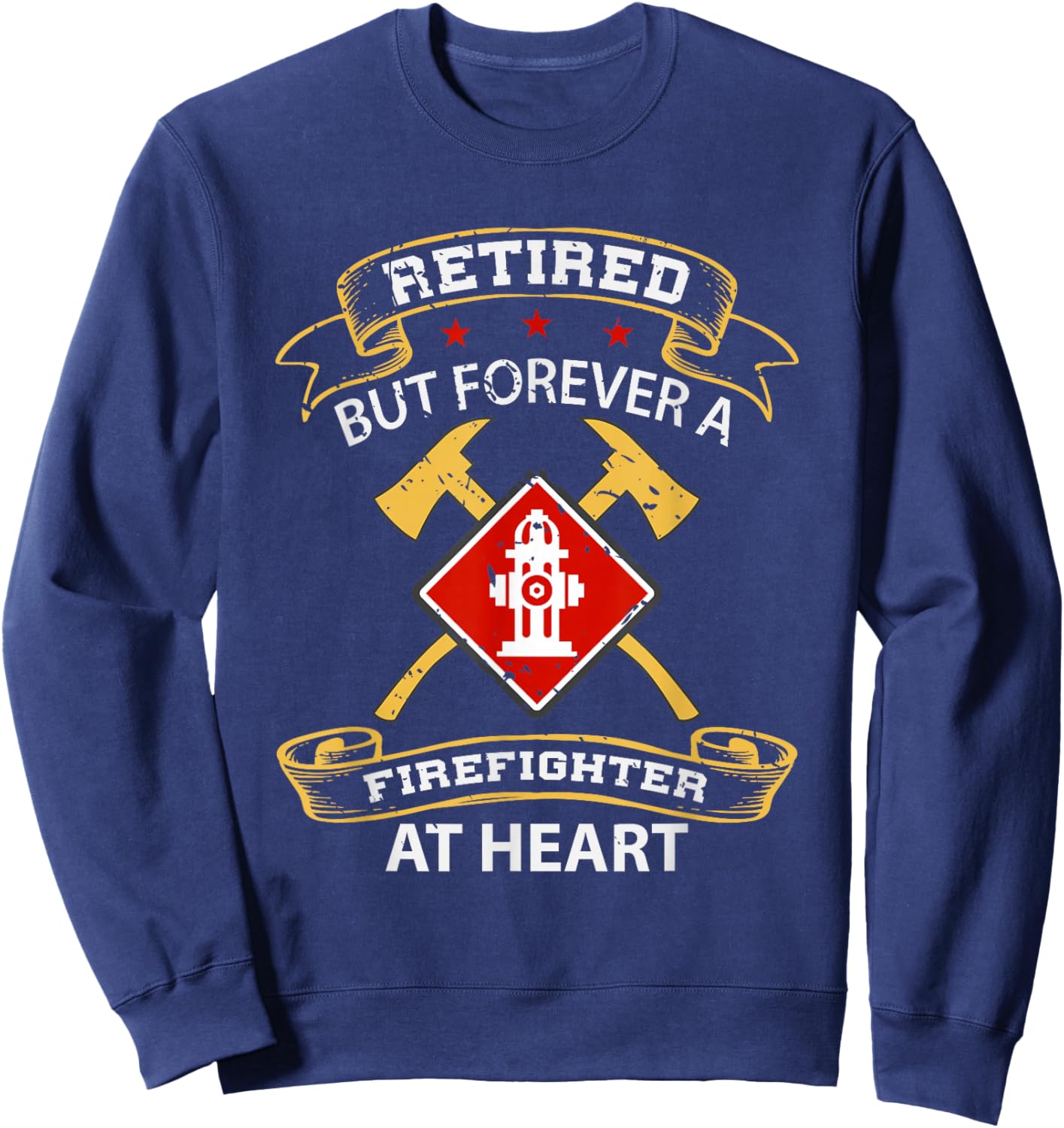 Firefighter Thin Red Line Gifts & Retired Firefighter Gift 911 Fireman Retirement Firefighter Sweatshirt - Sweatshirt | Navy