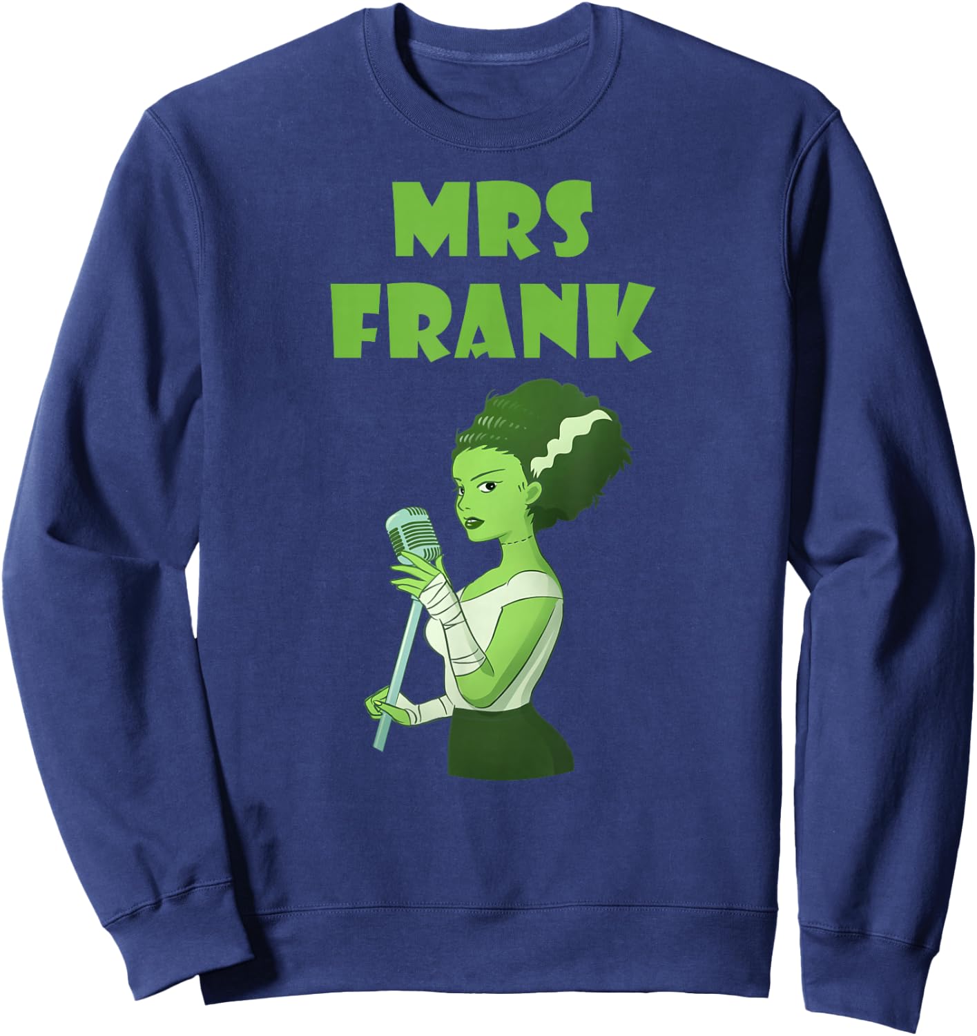 Halloween Bride of Frankenstein Matching Easy Couple Sweatshirt - Sweatshirt | Navy