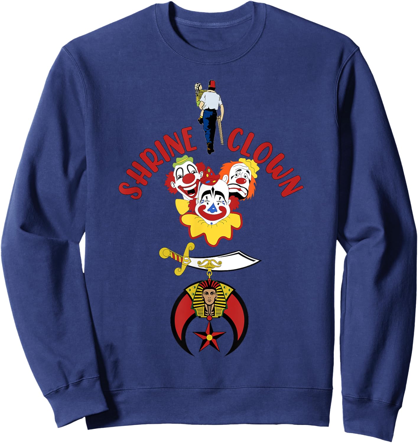 Shrine Clown Shriner with child AAONMS AEAONMS Father's Day Sweatshirt - Sweatshirt | Navy