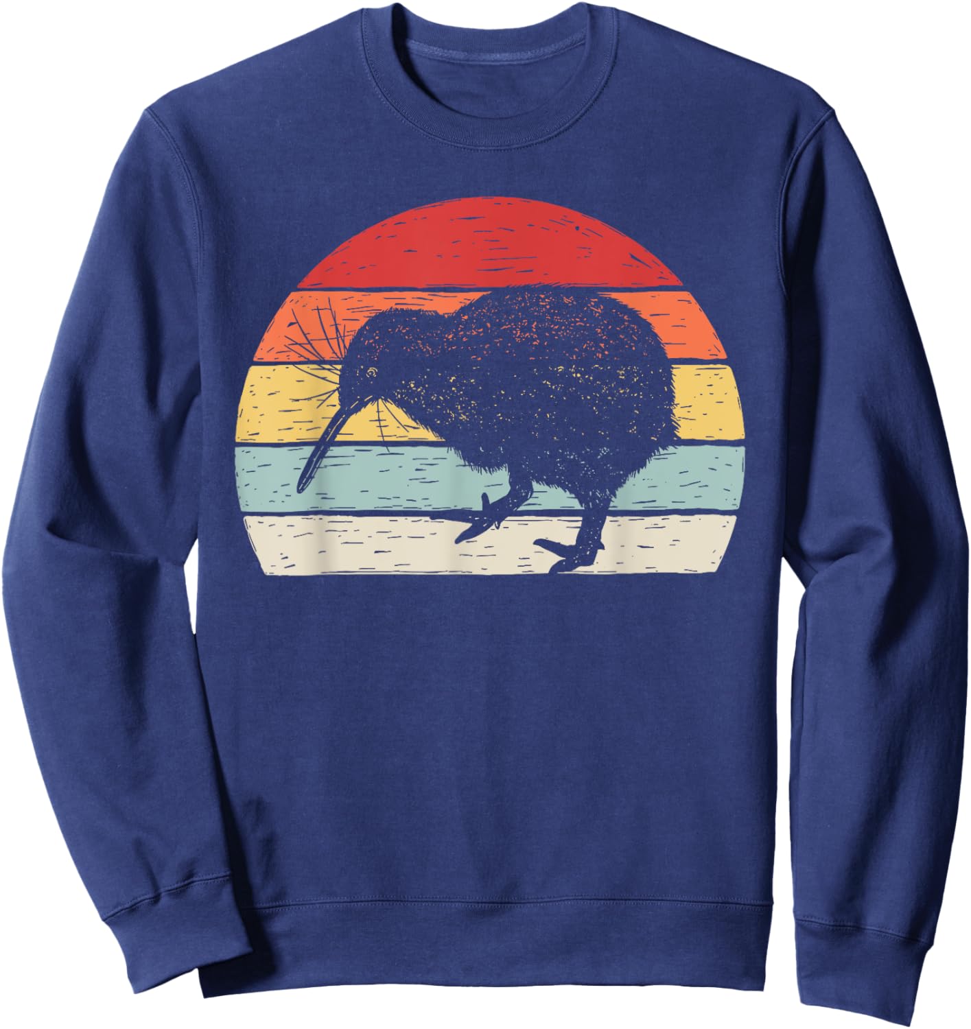 Catch Some Rays Vintage Retro Kiwi Bird - Women's Black Small Classic Fit Short Sleeve Sweatshirt - Sweatshirt | Navy