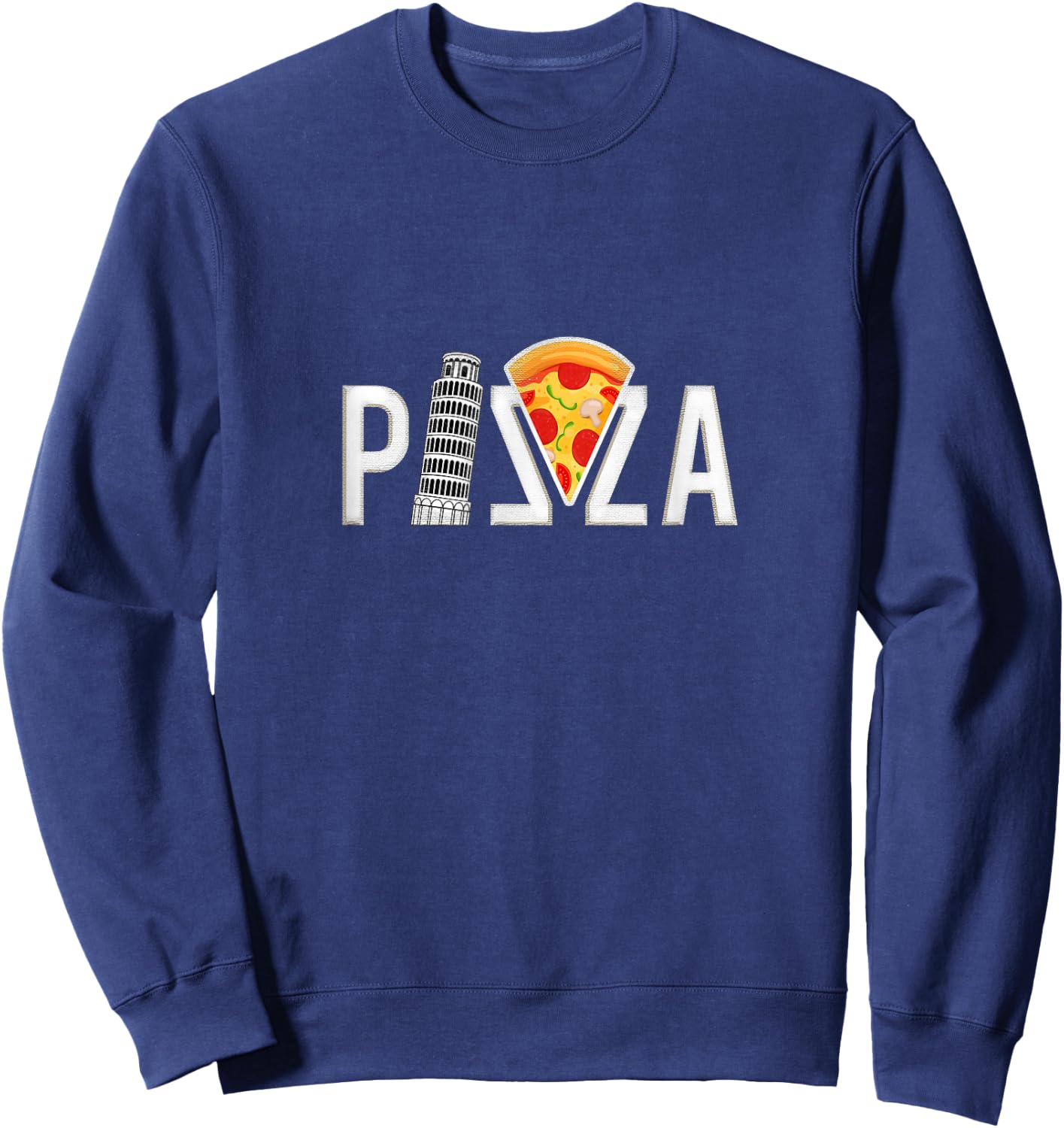Pizza Pisa Tower, funny Sweatshirt - Sweatshirt | Navy