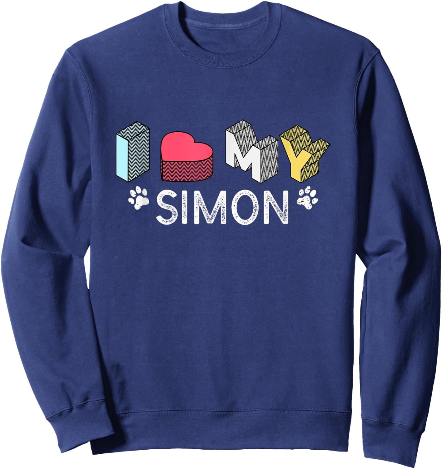 Simon Personalized Dog Name Simon Pet Lover Women Kids Sweatshirt - Sweatshirt | Navy