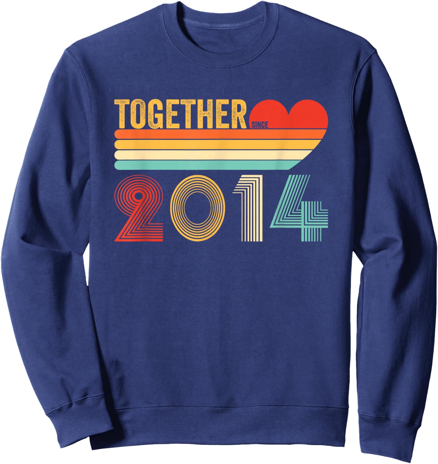 Together Since 2014 Couple Retro Anniversary Shirt Sweatshirt - Sweatshirt | Navy