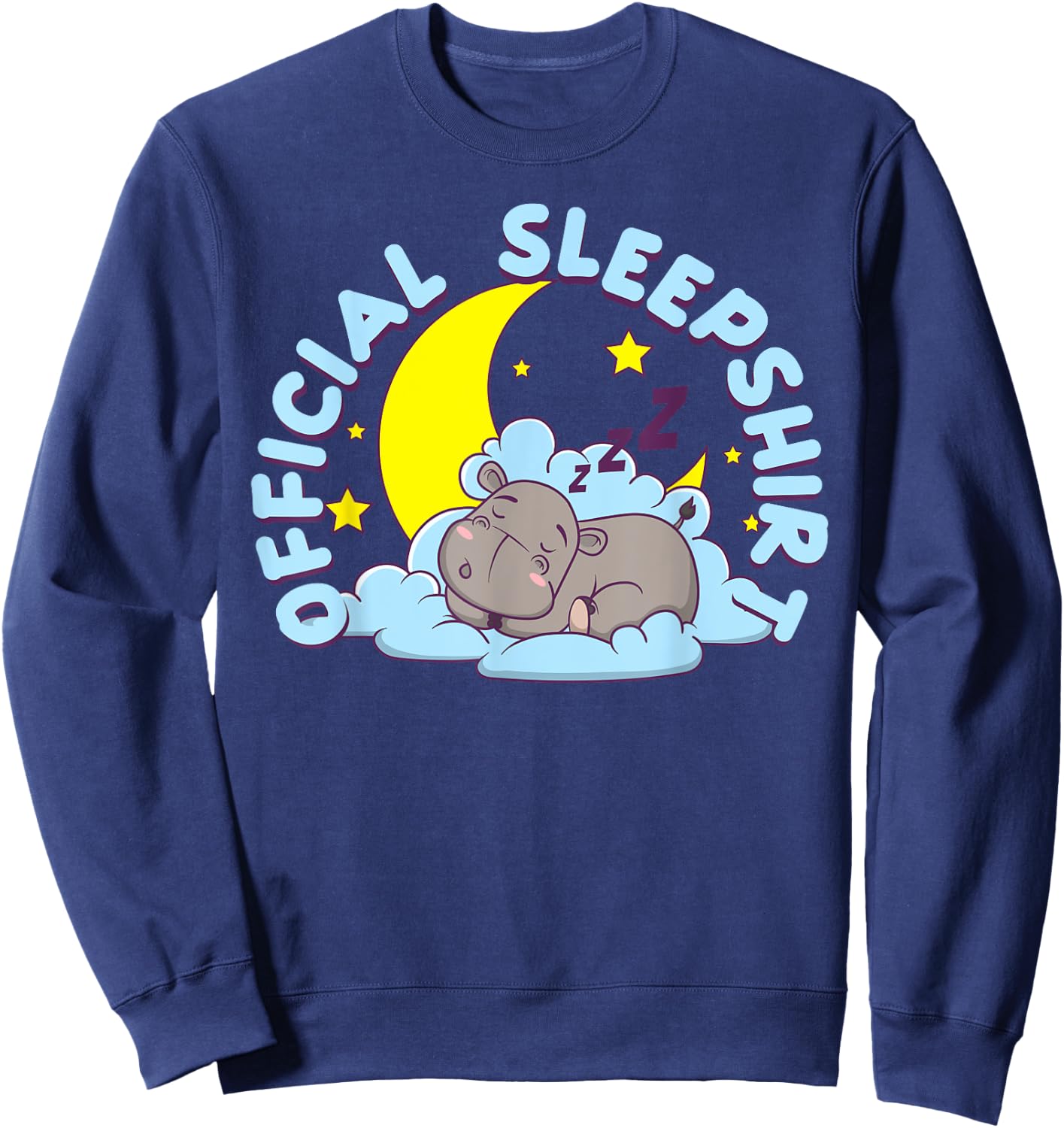 Official Sleepshirt Hippopotamus Hippotology Animal Hippo Sweatshirt - Sweatshirt | Navy