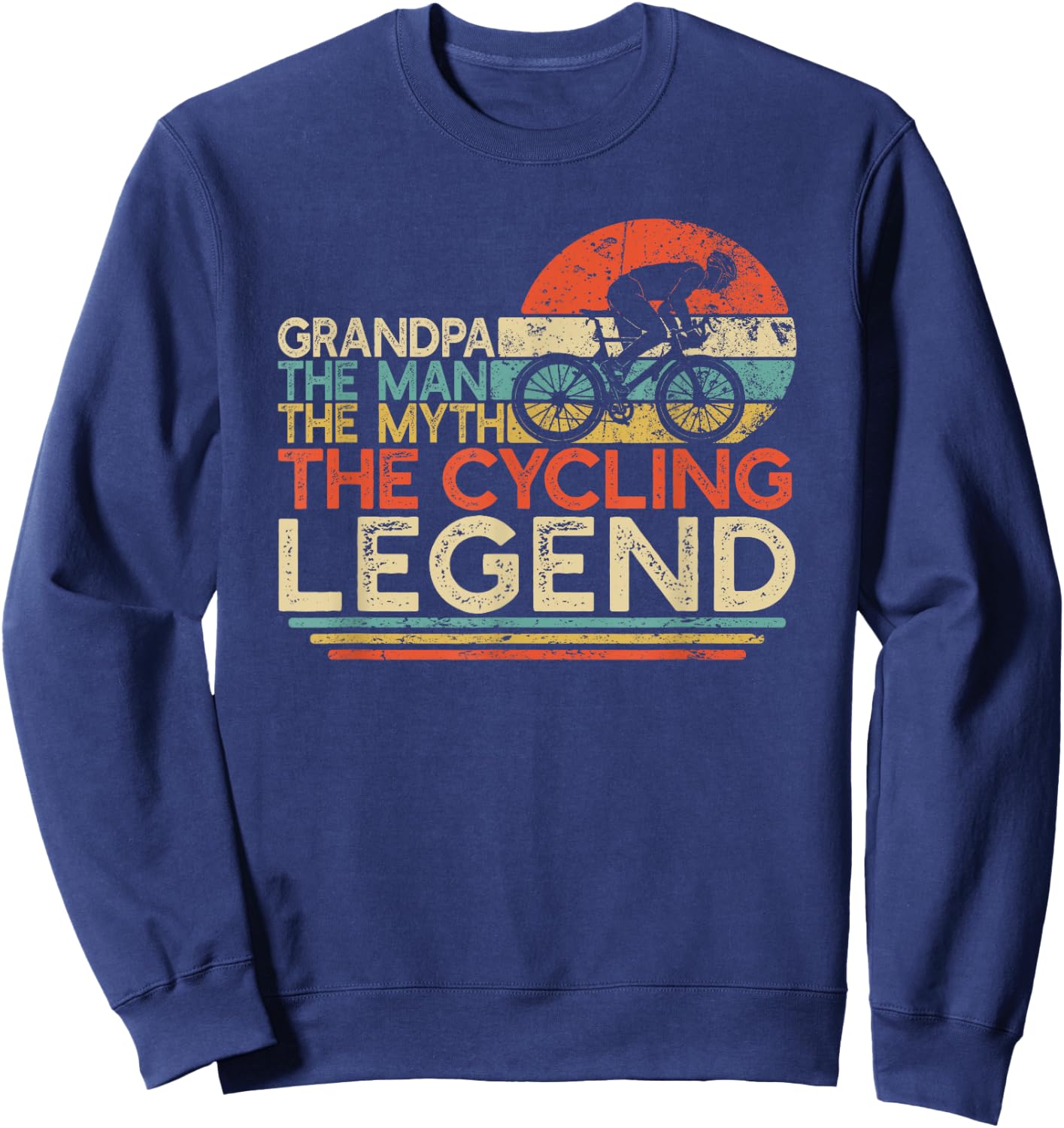 Vintage Cycling Grandpa The Man The Myth The Legend Cyclist Sweatshirt - Sweatshirt | Navy