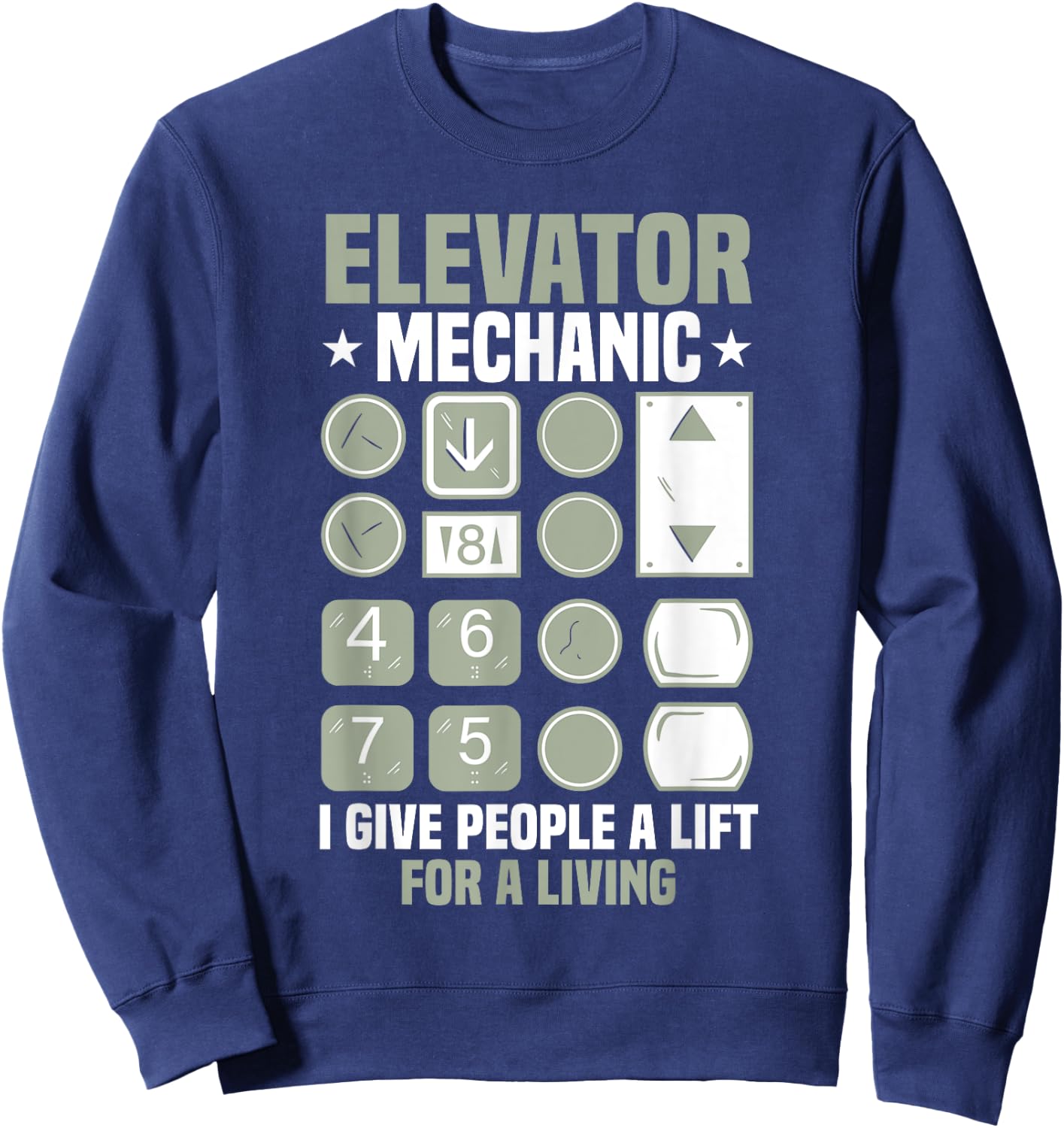Elevator Mechanic Elevator Technician Sweatshirt - Sweatshirt | Navy