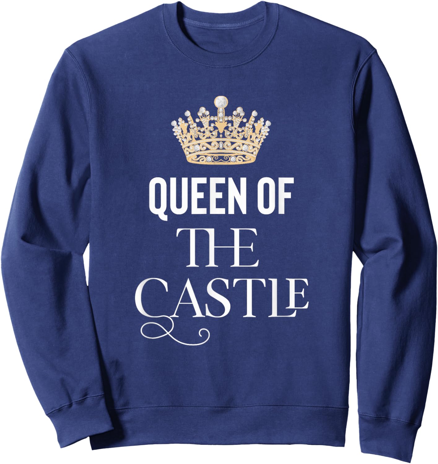 Queen of the Castle Women's Castle Black Small Short Sleeve Classic Fit Pull On Lightweight Sweatshirt - Sweatshirt | Navy