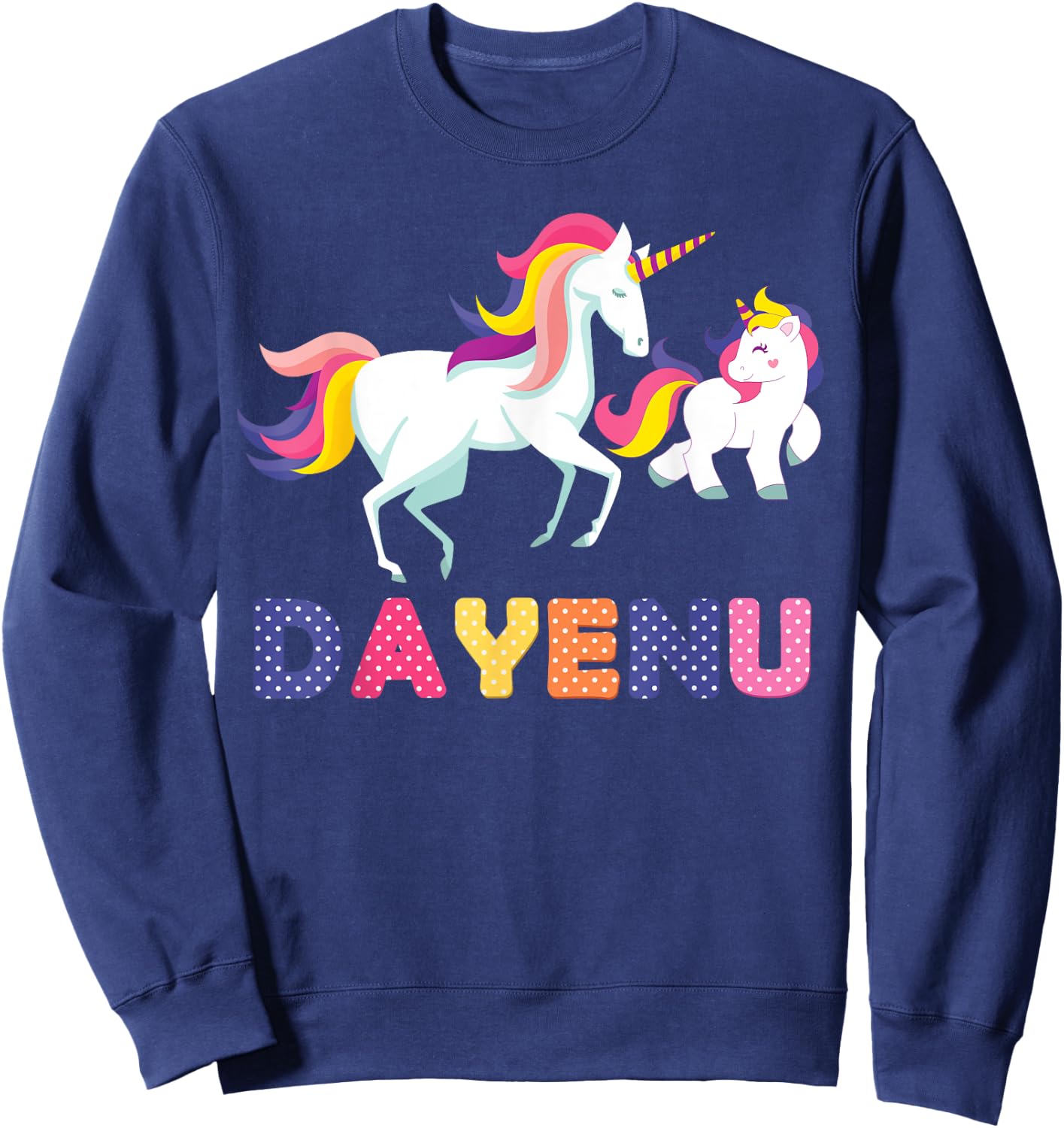 Unicorn Dayenu Passover Matzah Four Cups for Kids Boys Girls Sweatshirt - Sweatshirt | Navy