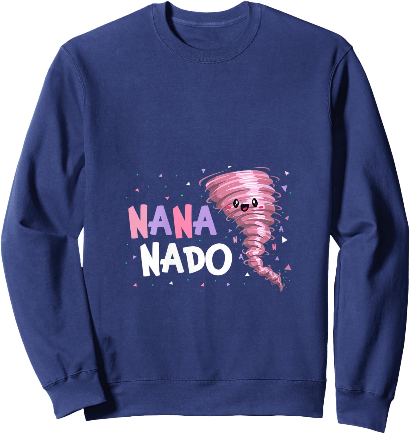 Women's Nana Nado Tornado Birthday Party Decorations Pink Tornado V-Neck Sweatshirt - Sweatshirt | Navy