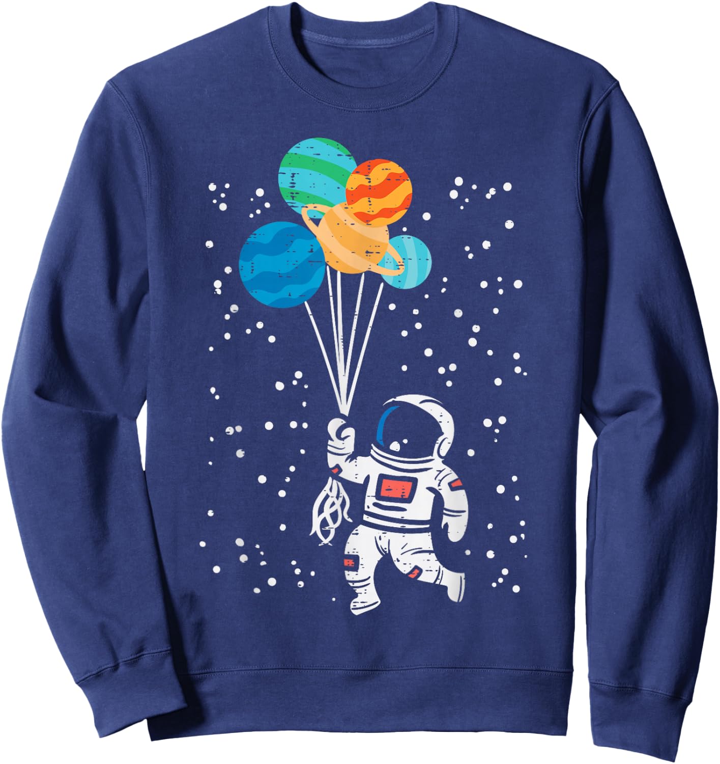 Cosmos Planet Balloons Astronaut Space Kids Men Women Sweatshirt - Sweatshirt | Navy