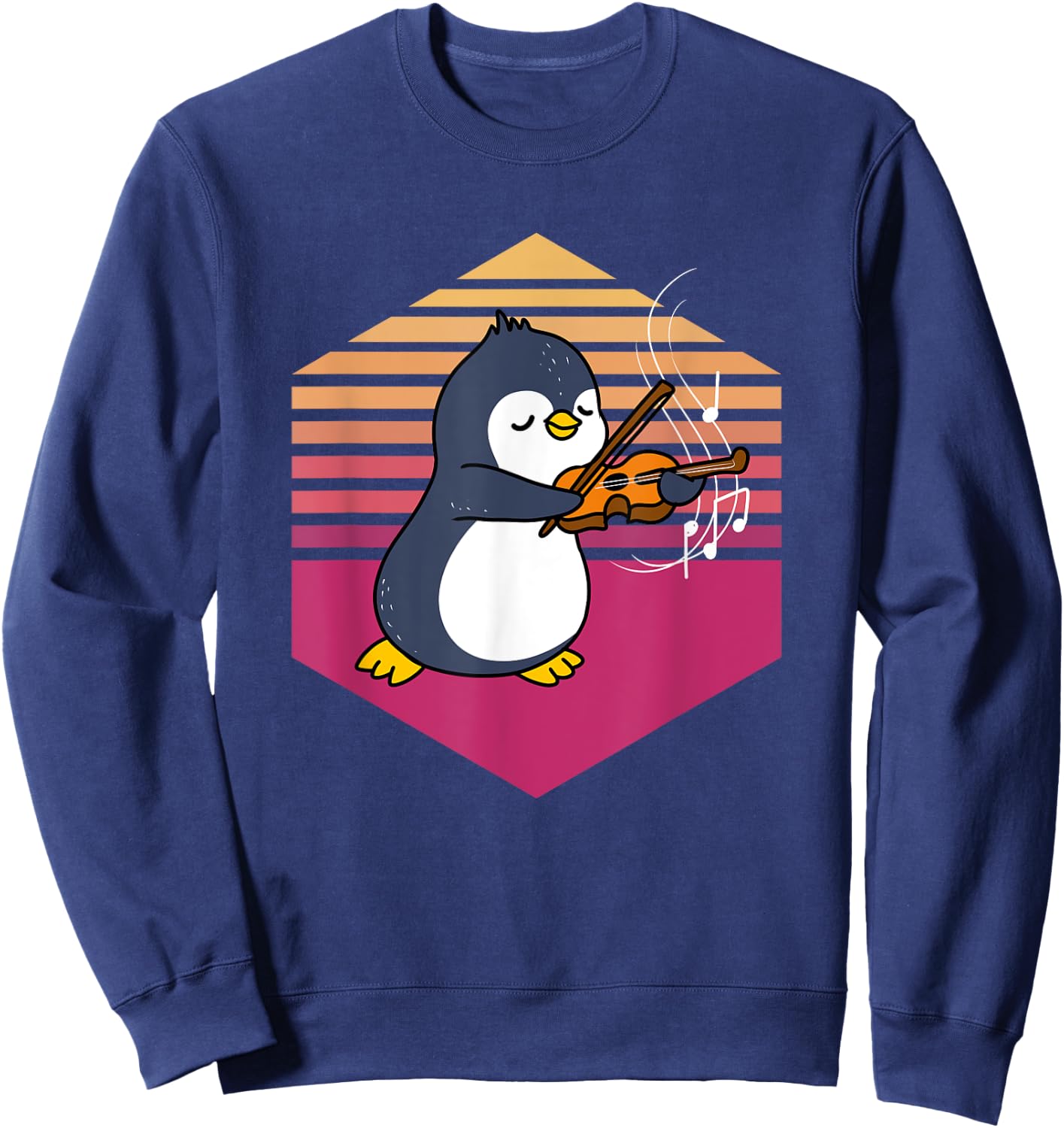 Penguin Playing Violin Vintage Sweatshirt - Sweatshirt | Navy