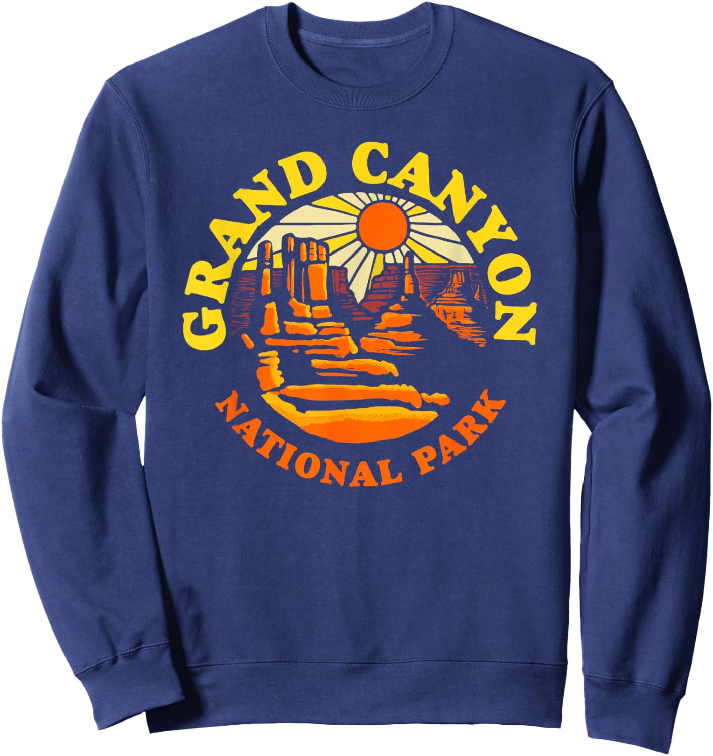 Grand Canyon National Park Arizona Vintage 80s Hiking Retro Sweatshirt - Sweatshirt | Navy