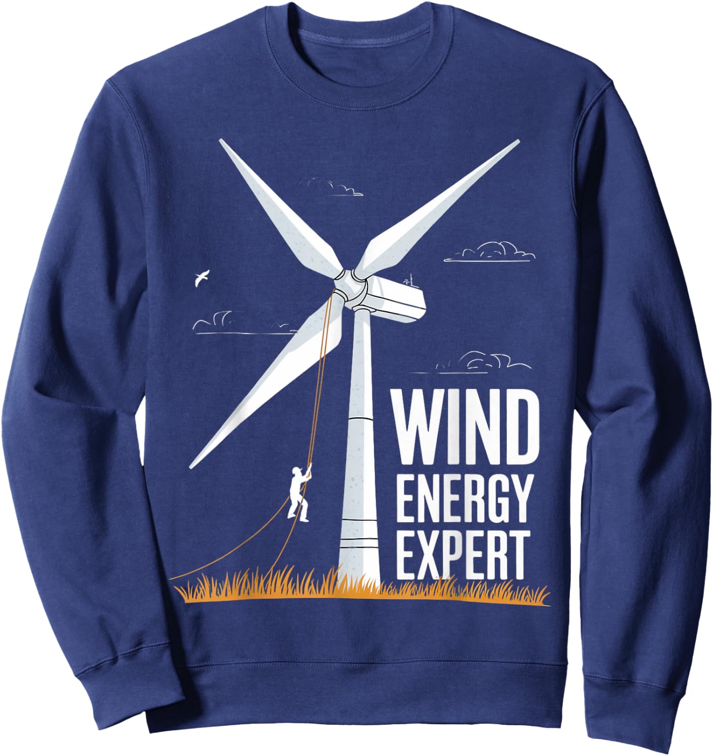Wind Energy Expert Windmill Engineer Tech Fan Wind Turbine Sweatshirt - Sweatshirt | Navy