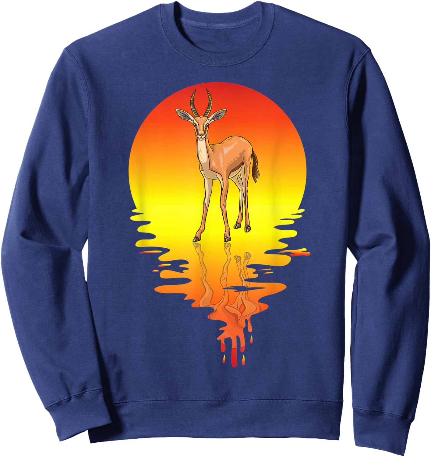 Gazelle Vaporwave Sunset Sweatshirt - Sweatshirt | Navy