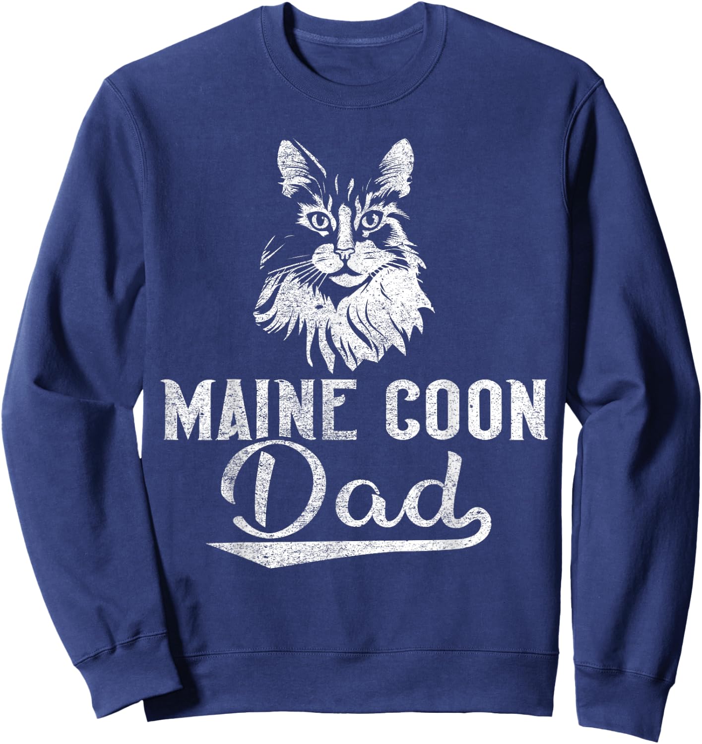 Cat Owner Dad - Maine Coon Dad Sweatshirt - Sweatshirt | Navy