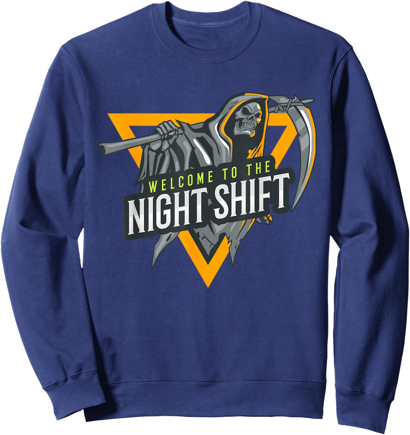 Welcome To The Night Shift Swagazon Associate Night Shifter Sweatshirt - Sweatshirt | Navy