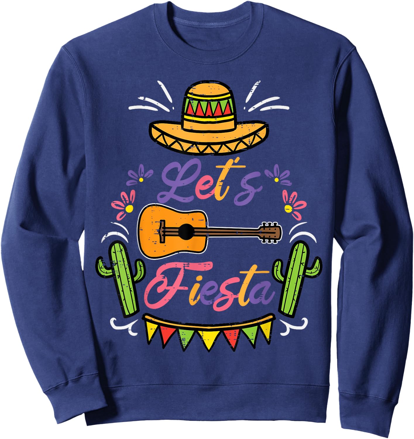 Let's Fiesta Cinco De Mayo Mexican Party Men Women Kids Sweatshirt - Sweatshirt | Navy