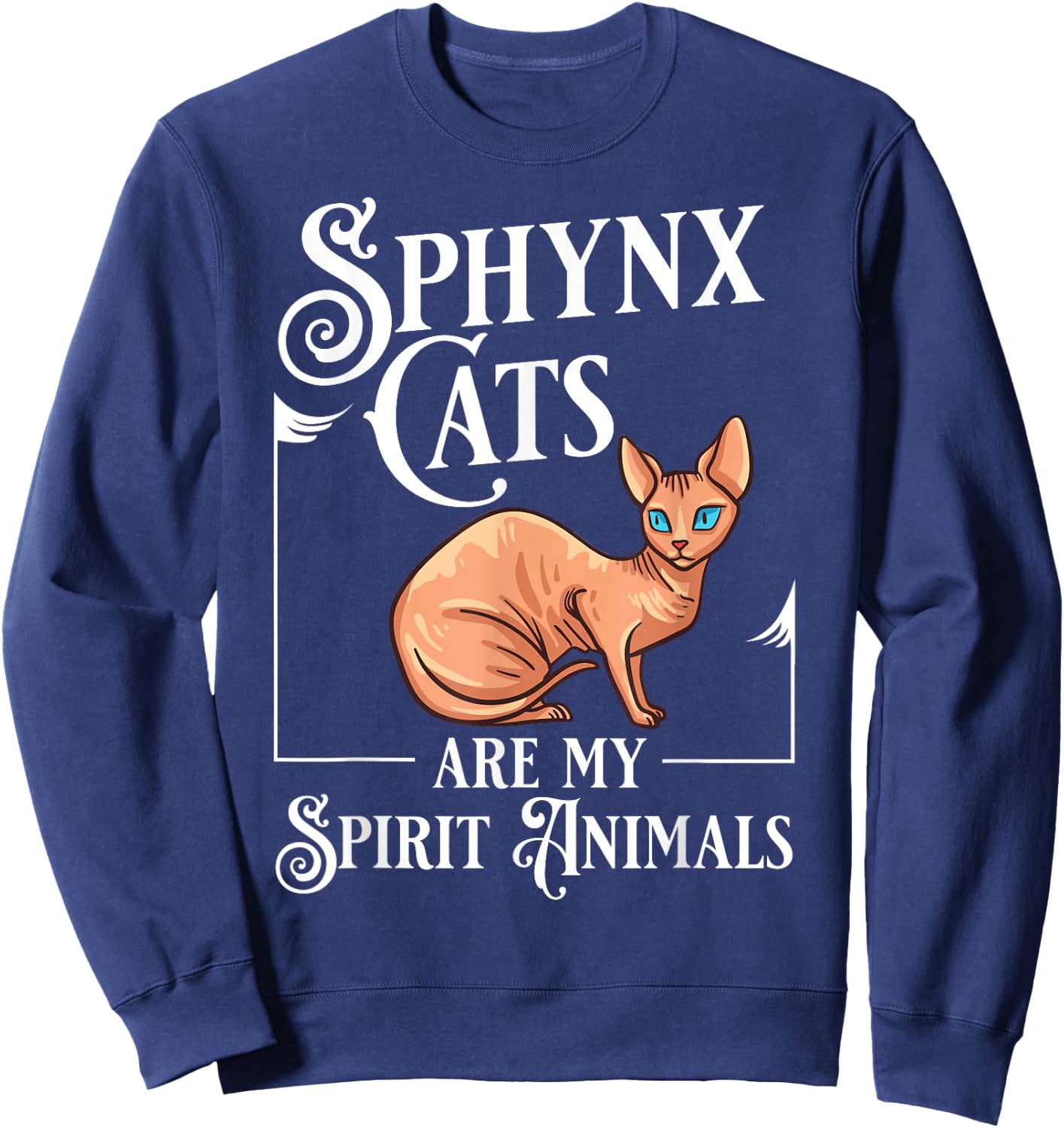 Sphynx Cat Hairless Kitten Egypt Funny Sweatshirt - Sweatshirt | Navy