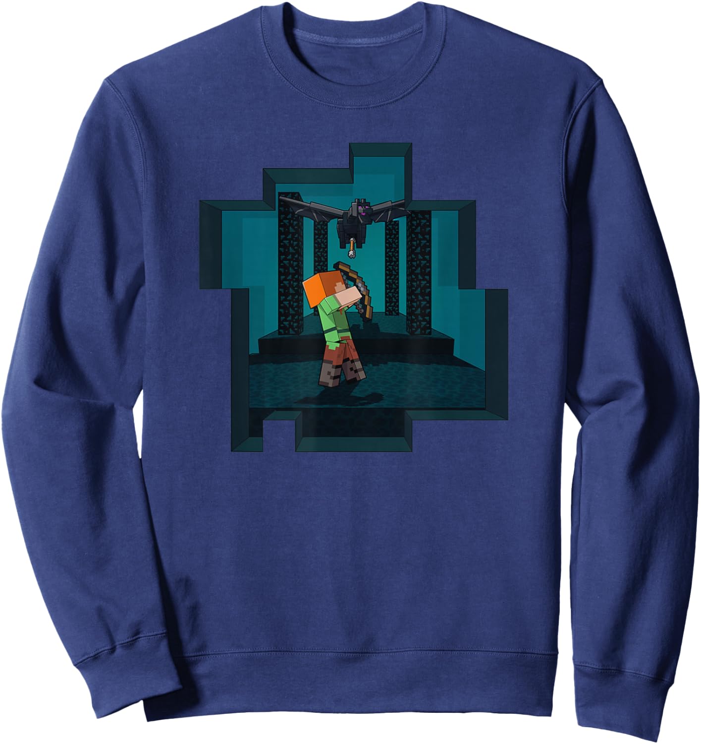 Minecraft Alex And Ender Dragon Endgame Sweatshirt - Sweatshirt | Navy