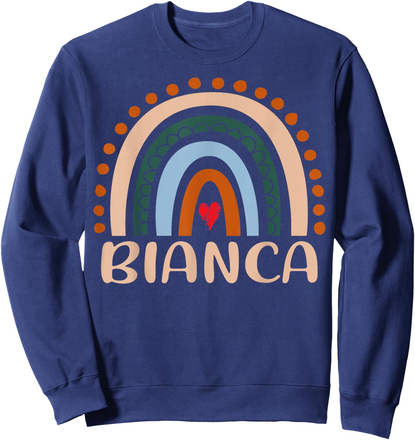 Bianca Name Personalized Funny Women Rainbow Bianca Sweatshirt - Sweatshirt | Navy