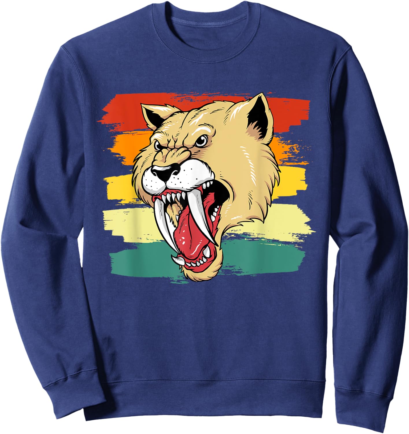 Sabertooth Tiger I Smilodon I Kids Sabertooth Sweatshirt - Sweatshirt | Navy