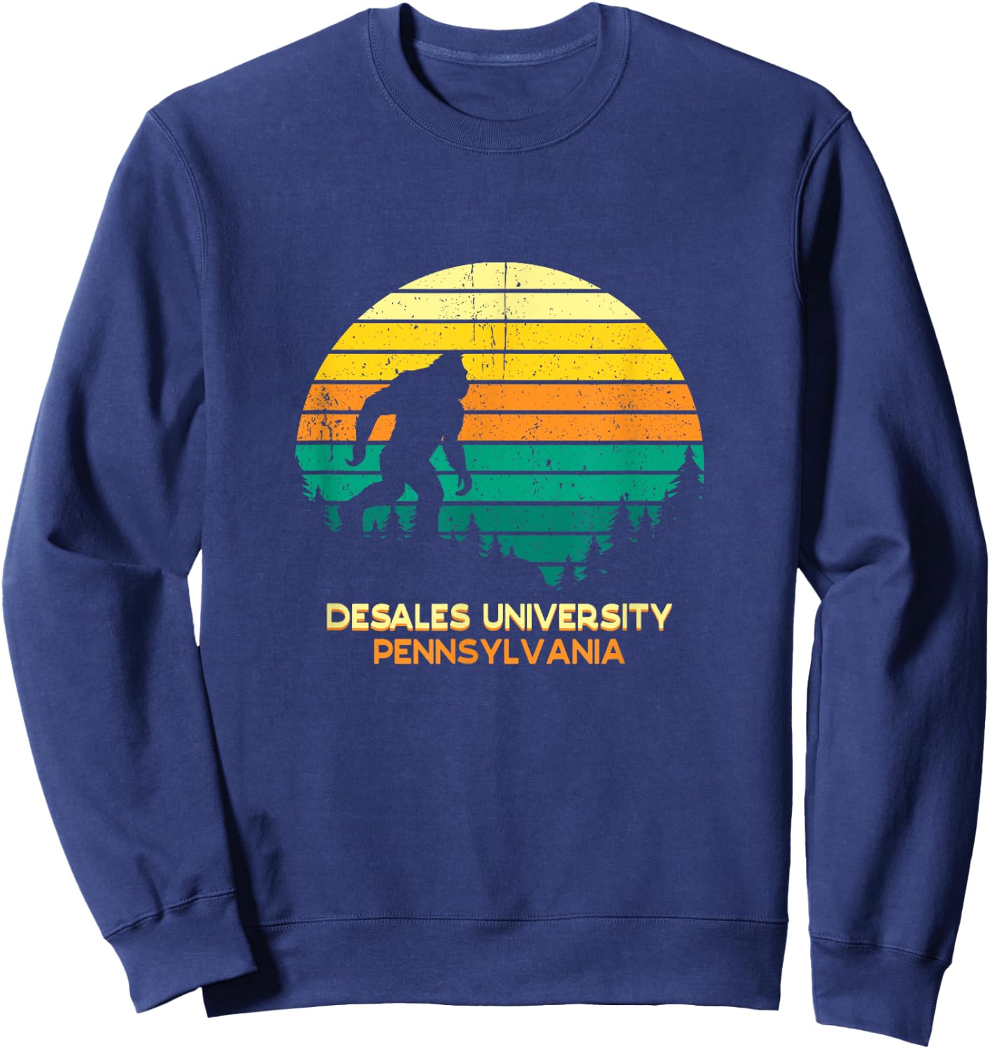 Retro DeSales University, Pennsylvania Big foot Souvenir Sweatshirt - Sweatshirt | Navy