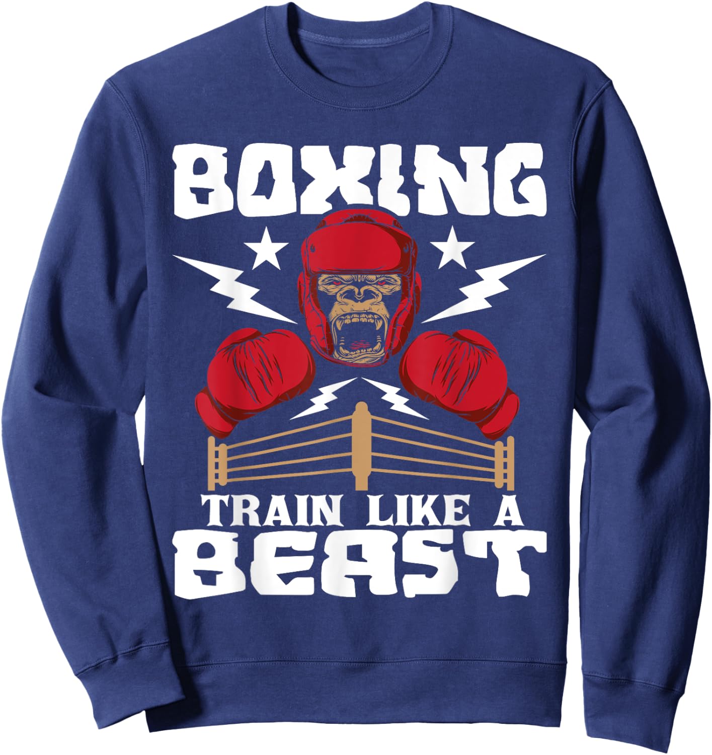 Boxing Train Like A Beast - Kickboxing Kickboxer Gym Boxer Sweatshirt - Sweatshirt | Navy