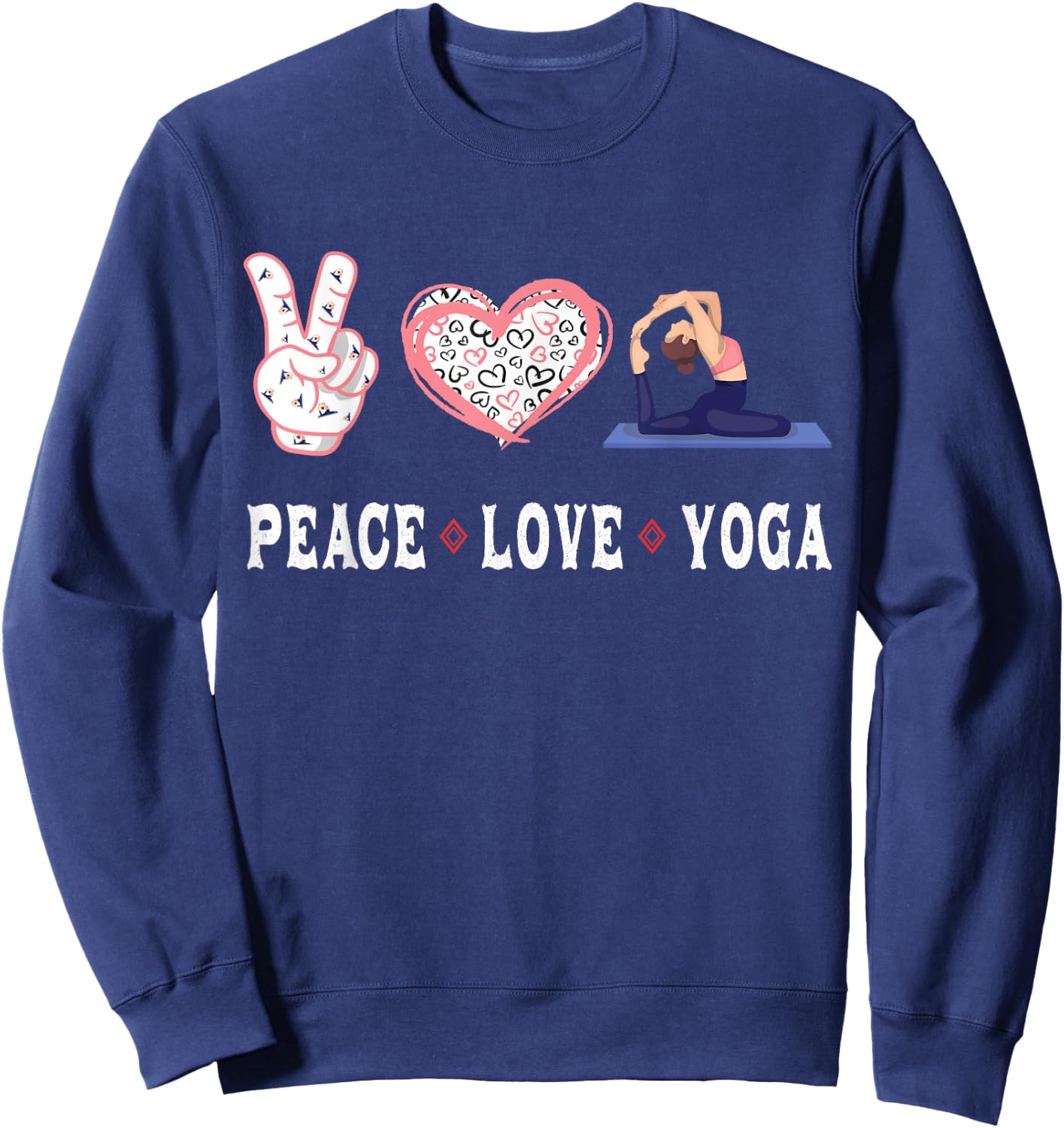 Yoga lovers Player fans Peace love Yoga Sweatshirt - Sweatshirt | Navy