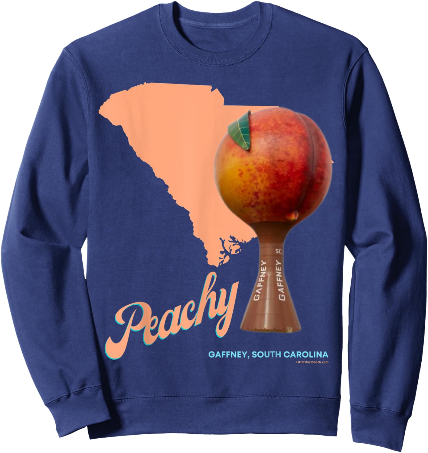 Peach Gaffney SC South Carolina Festival Peachoid Sweatshirt - Sweatshirt | Navy