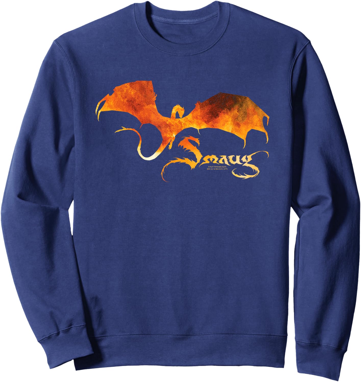 Hobbit Smaug on Fire Sweatshirt - Sweatshirt | Navy