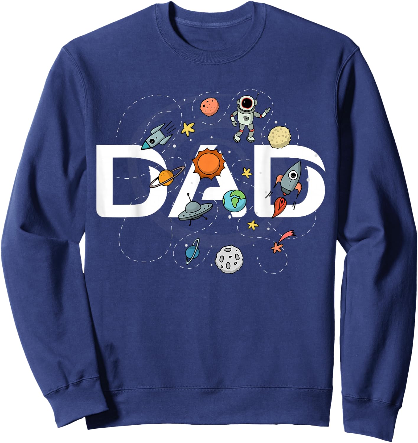 Dad Outer Space Birthday Party Grandson Nephew Universe Pop Sweatshirt - Sweatshirt | Navy