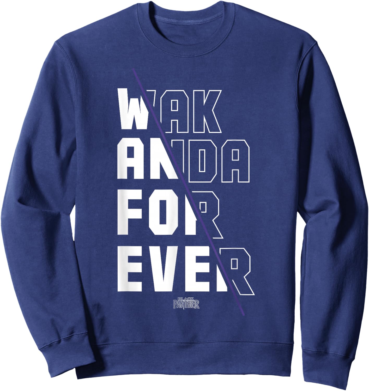 Marvel Black Panther Wakanda Forever Divided Sweatshirt - Sweatshirt | Navy