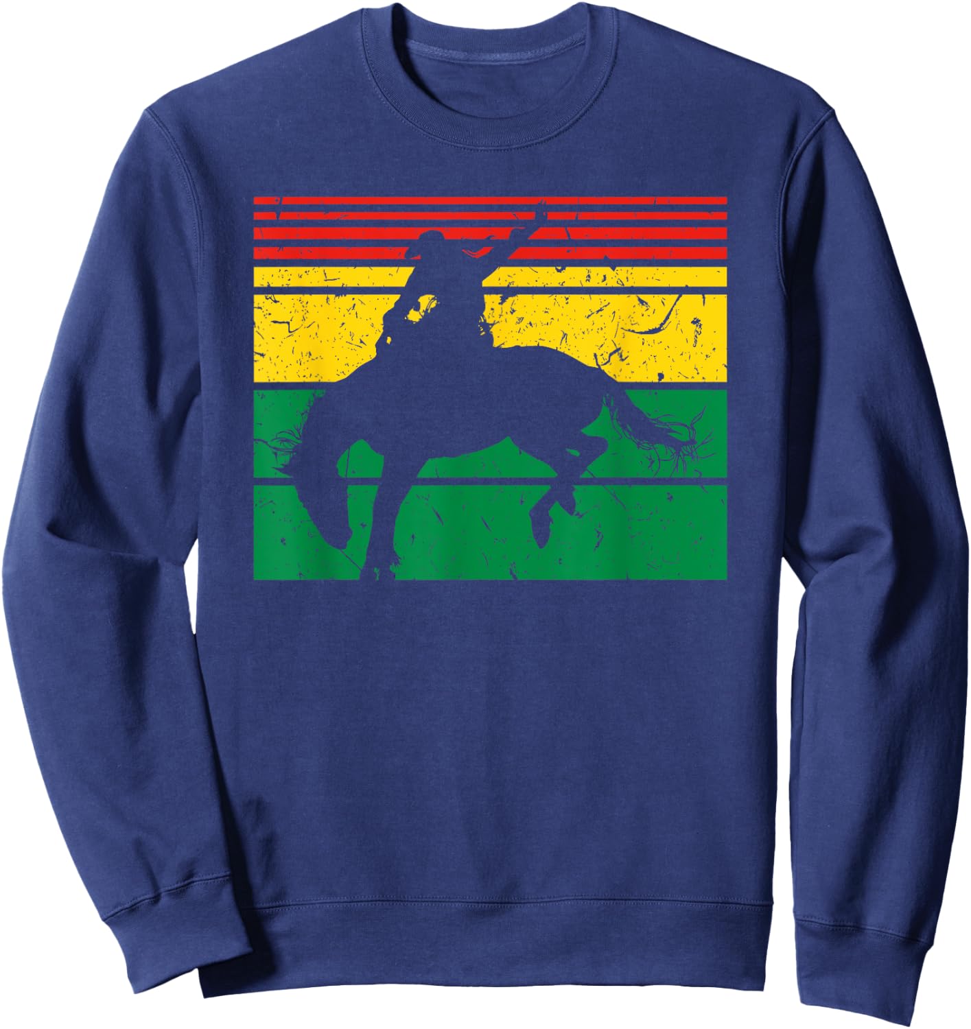 Rodeo Bronc Riding African American Cowgirl Graphic Sweatshirt - Sweatshirt | Navy