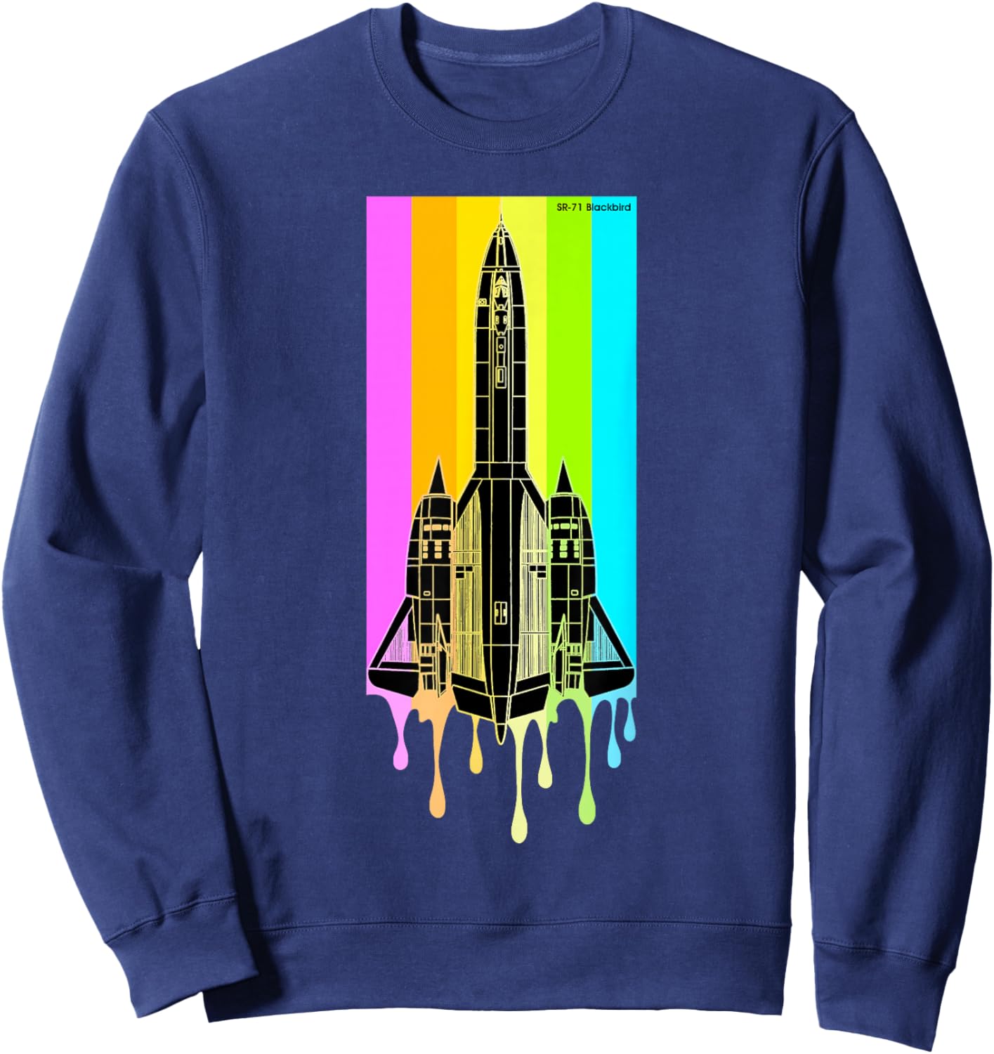 SR-71 Blackbird Vintage SR71 Aircraft Graphic Design Sweatshirt - Sweatshirt | Navy