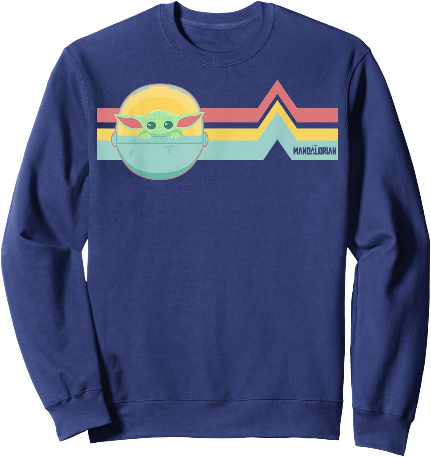 Star Wars The Mandalorian The Child Rainbow Chest Lines Sweatshirt - Sweatshirt | Navy