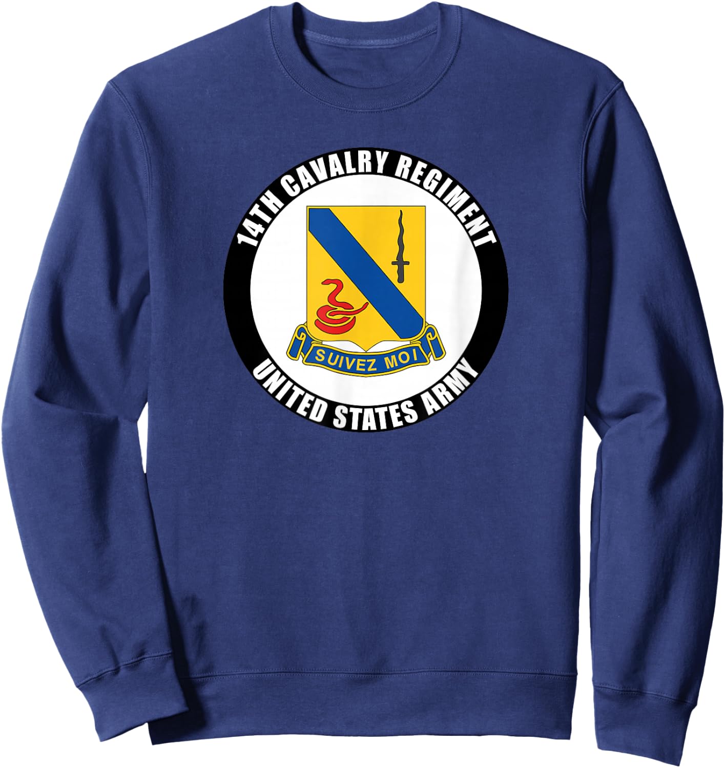 14th Cavalry Regiment United States Army Veteran Military Sweatshirt - Sweatshirt | Navy