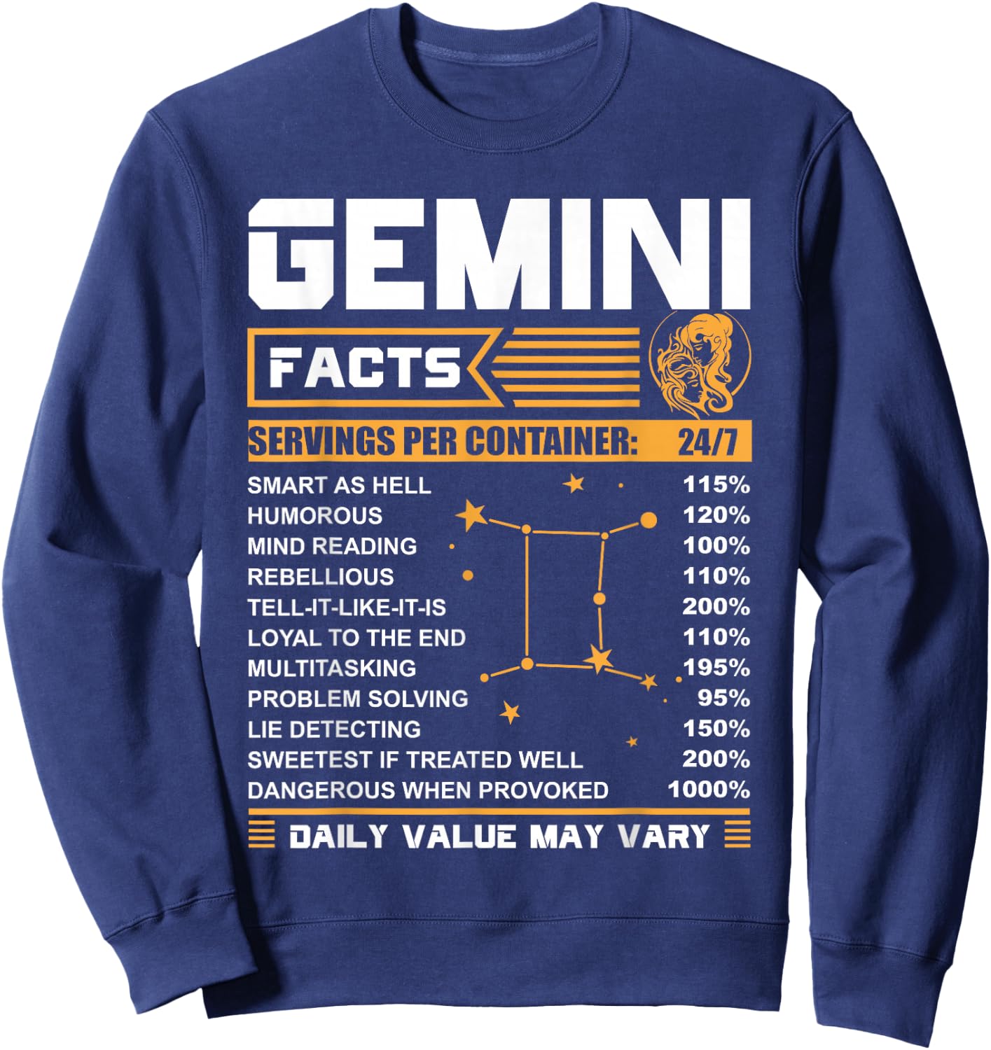 Born Zodiac - Kings Queens Shirts ThNh Gemini Facts Zodiac Funny Gemini Birthday Gifts Sweatshirt - Sweatshirt | Navy