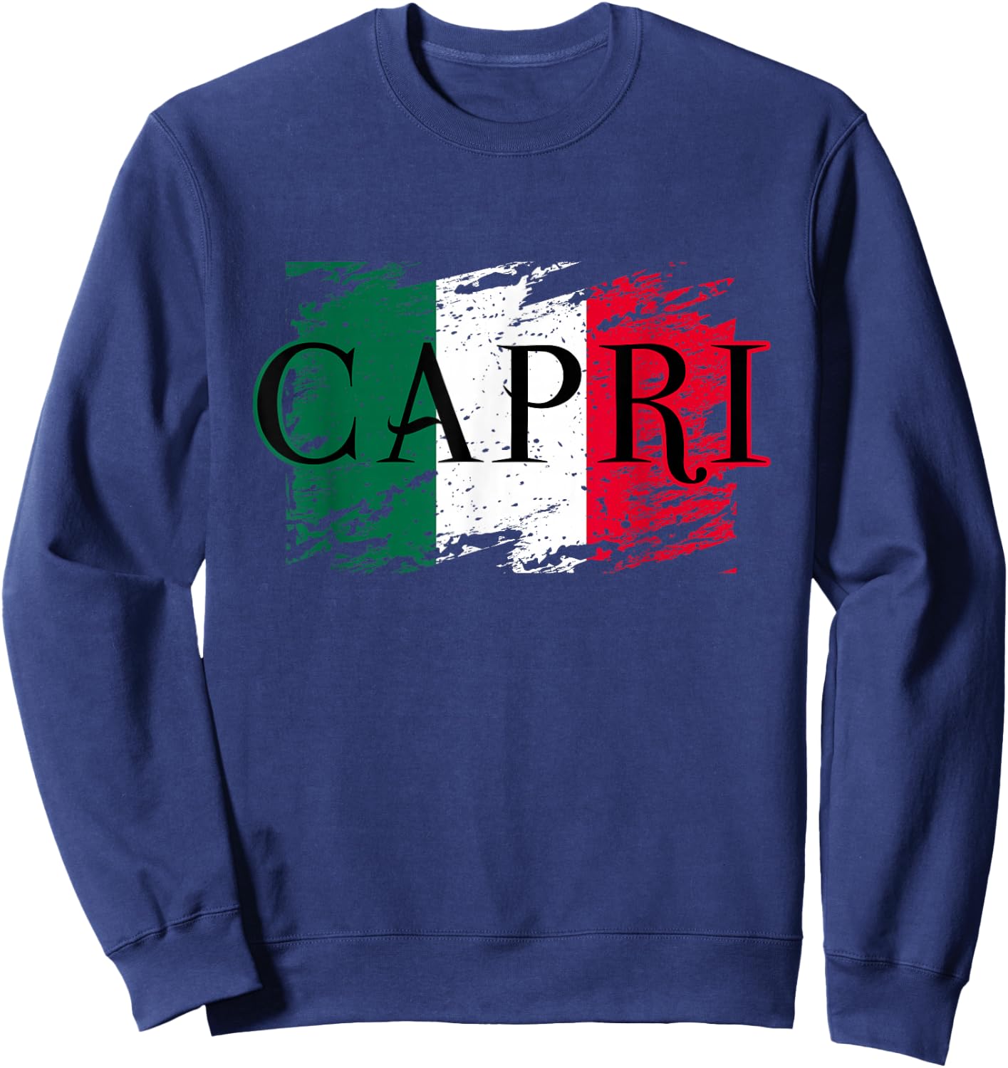 Europe Italy Vacation Travel Capri Italian Flag Sweatshirt - Sweatshirt | Navy