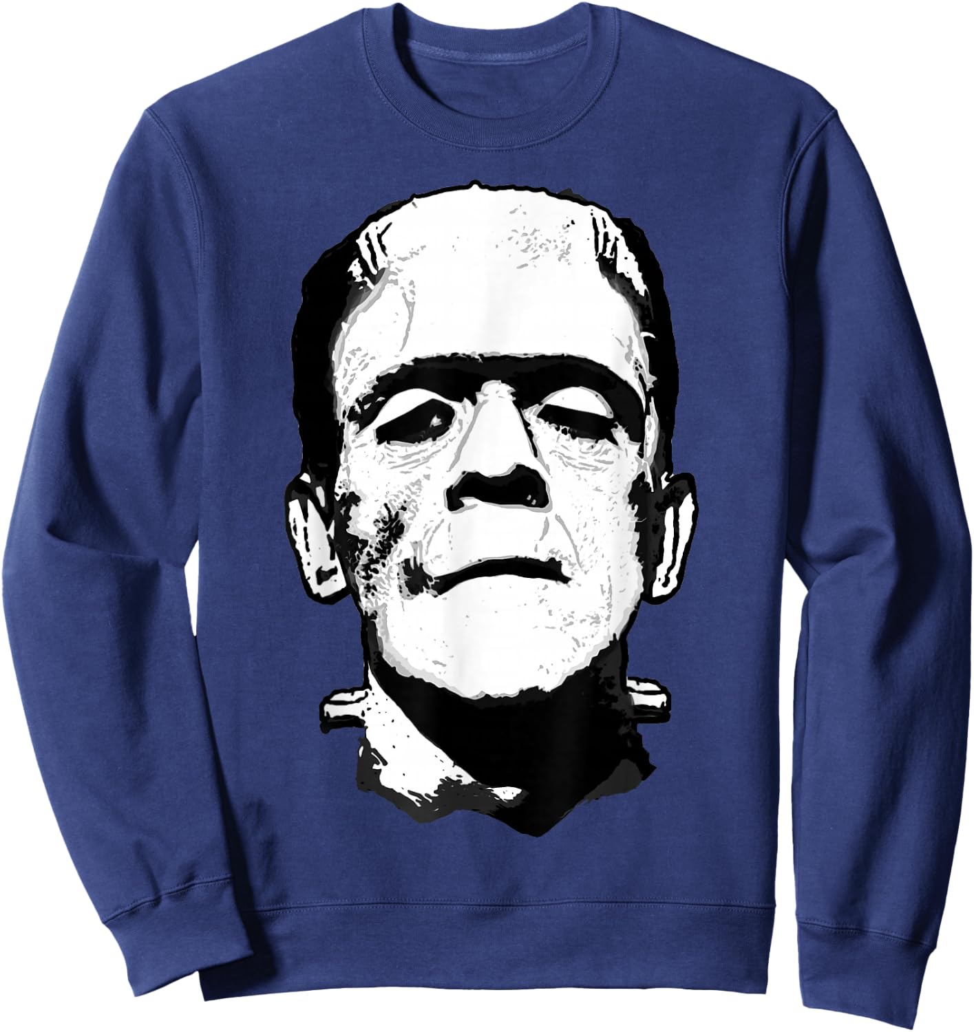 Halloween Frankenstein Monster Black and White Sweatshirt - Sweatshirt | Navy