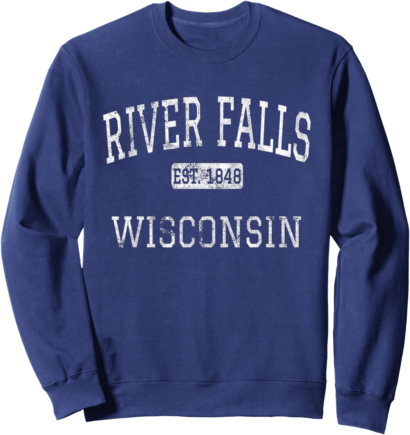 River Falls Wisconsin WI Vintage Sweatshirt - Sweatshirt | Navy
